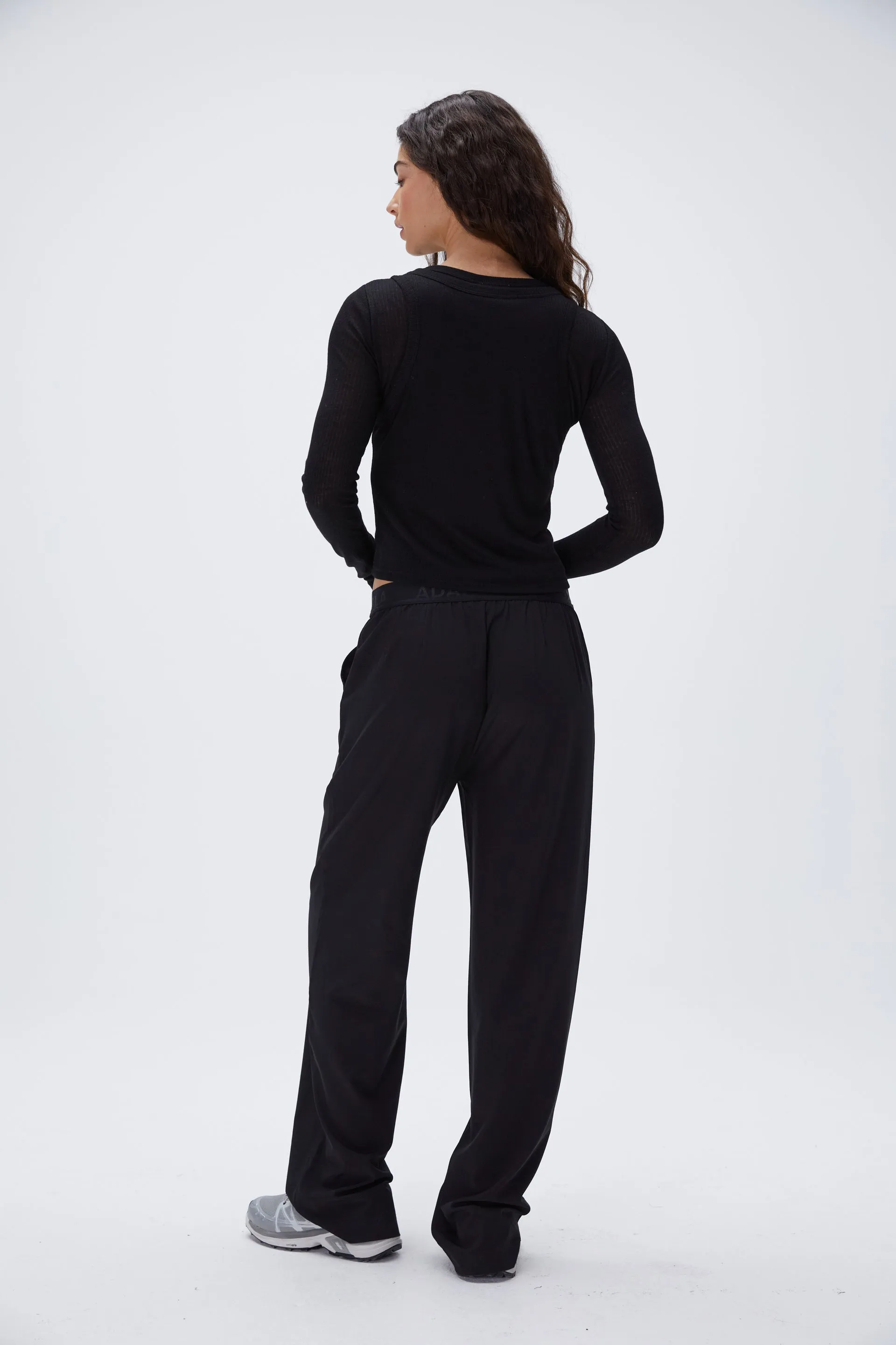 Lightweight Rib Layered Tee - Black sold by Adanola product image thumbnail 4