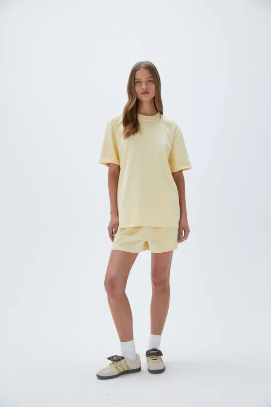 Vacation Short Sleeve Oversized T-Shirt - Butter Yellow sold by Adanola