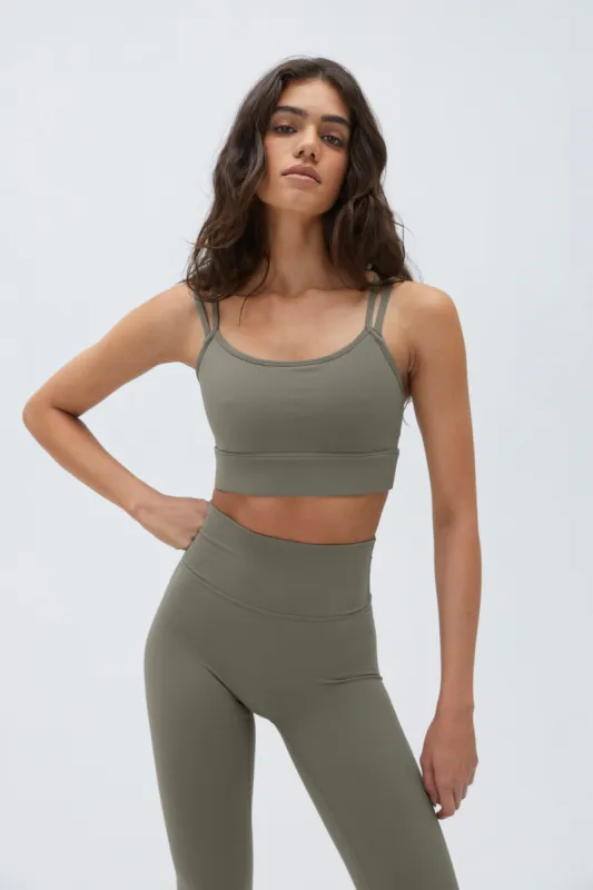 Ultimate Double Strap Bra - Olive Green sold by Adanola
