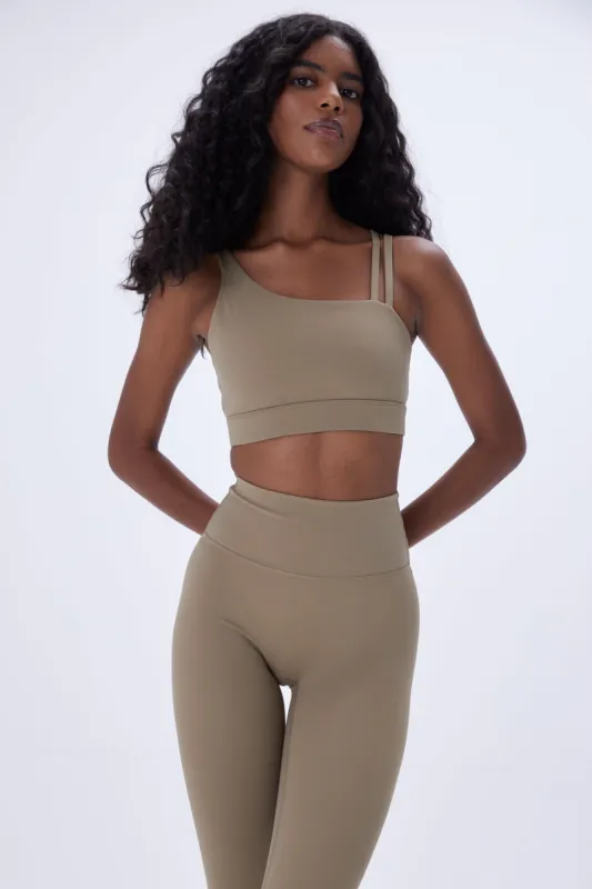 Ultimate Asymmetric Double Strap Bra - Deep Sand sold by Adanola