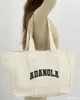 Varsity Tote Bag - Cream/Black sold by Adanola