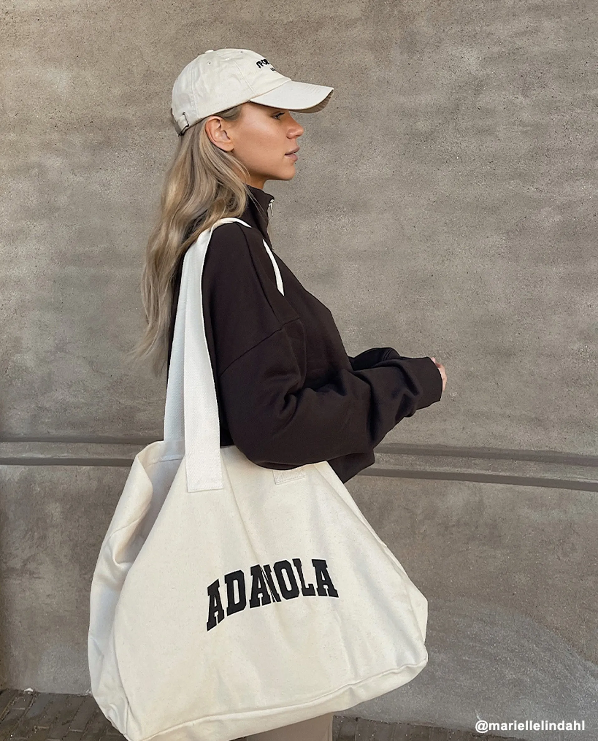 Varsity Tote Bag - Cream/Black | Parallel