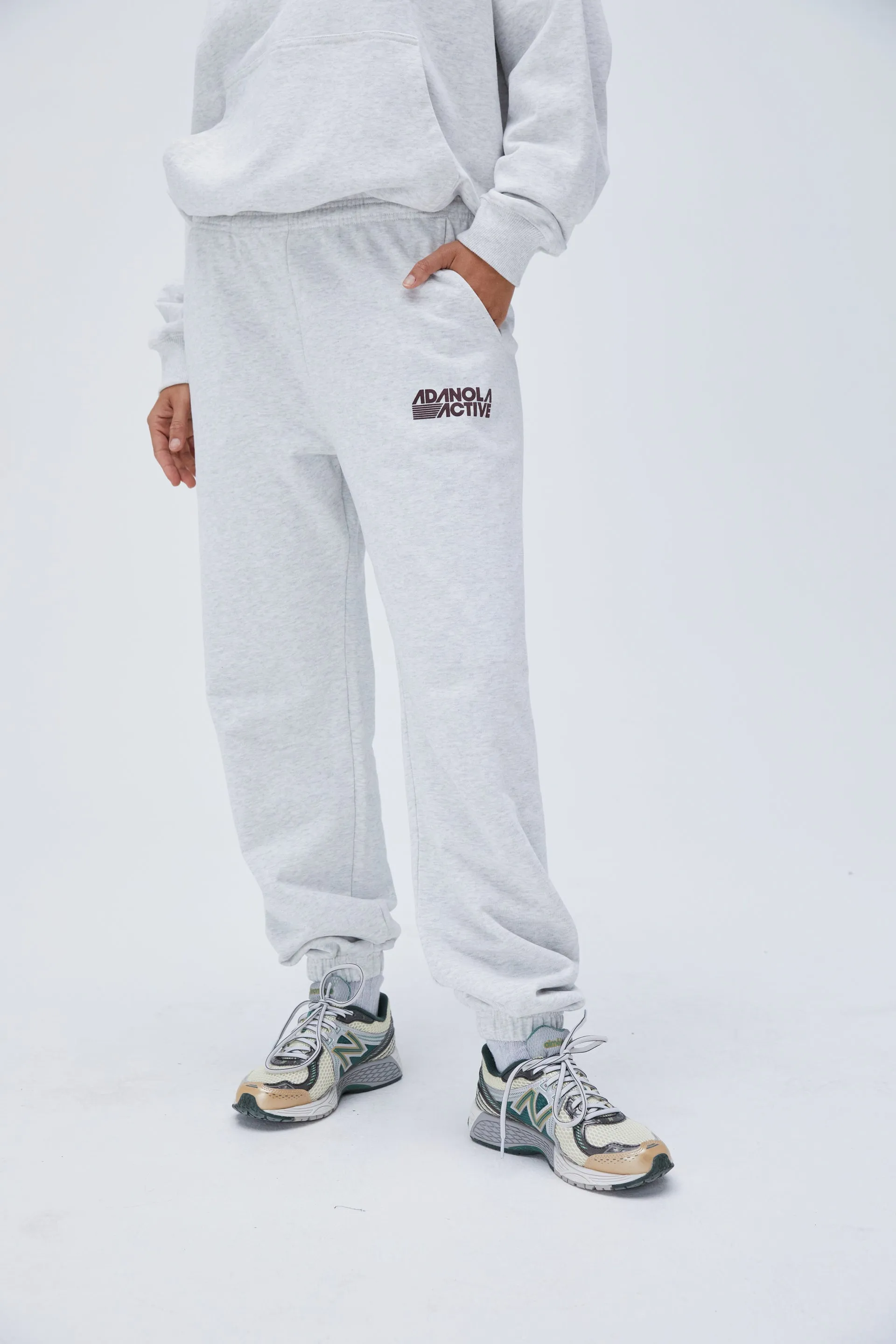 Retro Sport Sweatpants - Light Grey Melange sold by Adanola product image thumbnail 2