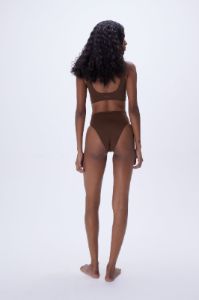 High Waist Bikini Bottoms - Chocolate Brown sold by Adanola