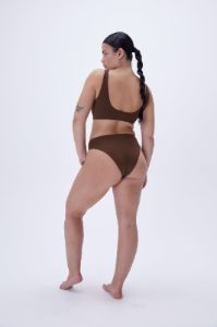 High Waist Bikini Bottoms - Chocolate Brown sold by Adanola