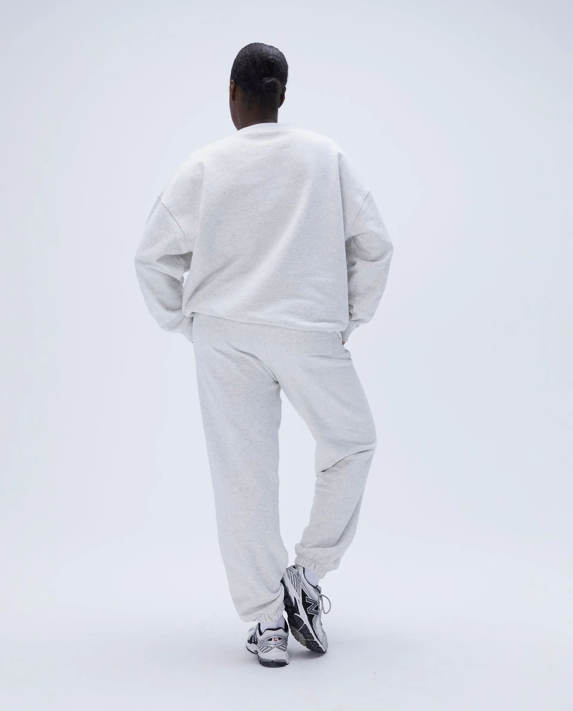 Varsity Oversized Sweatshirt - Light Grey Melange/Black sold by Adanola product image thumbnail 4