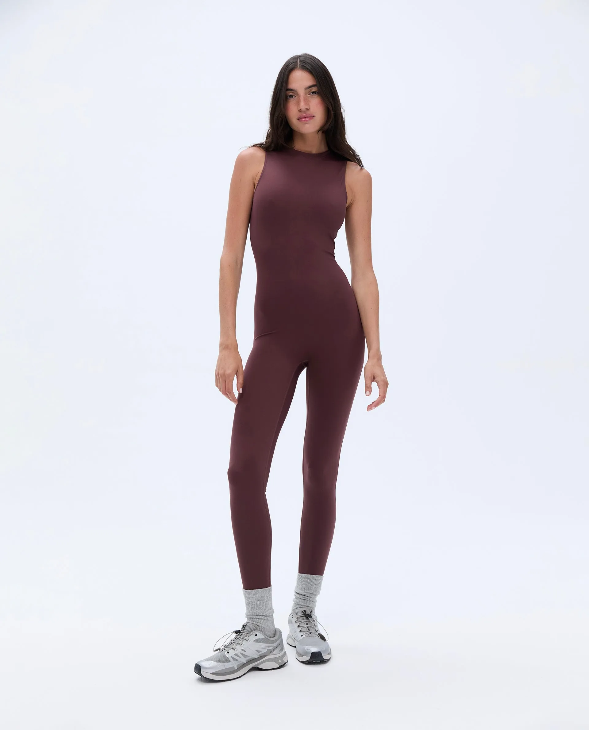 Ultimate Sleeveless Unitard - Burgundy sold by Adanola