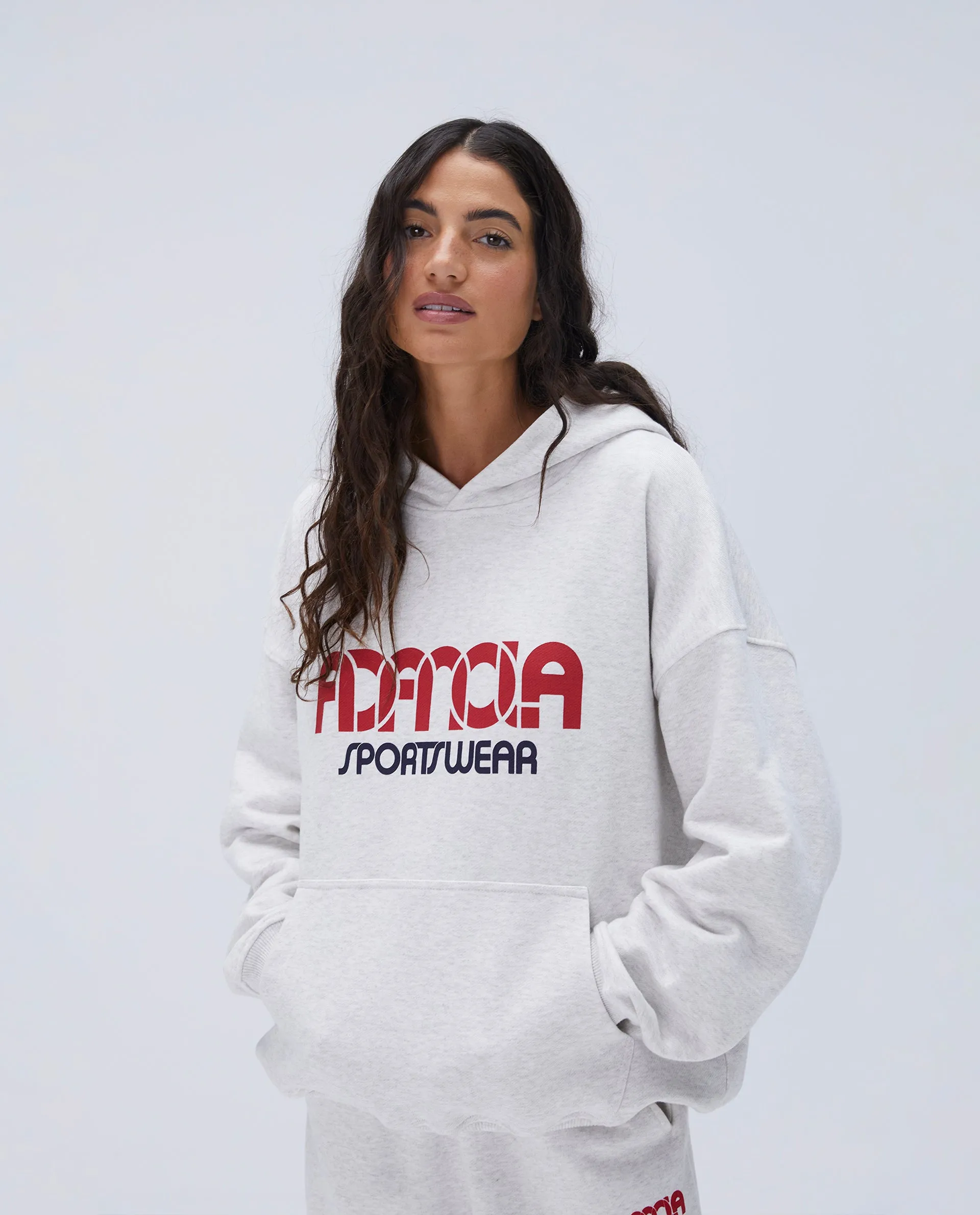 Sportswear Oversized Hoodie - Light Grey Melange sold by Adanola