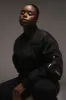 Crop Bomber Jacket - Black sold by Adanola