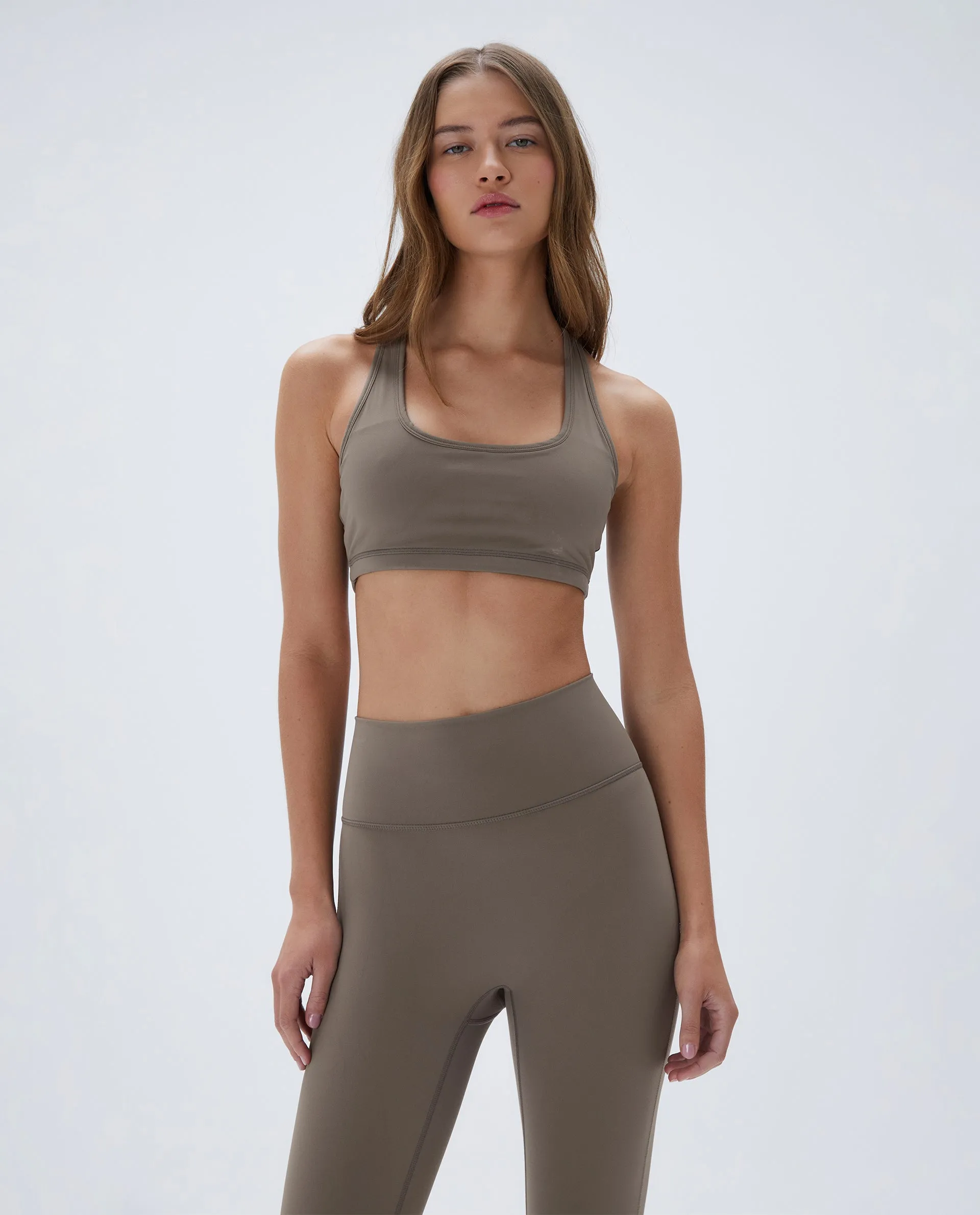 Ultimate Scoop Neck Racer Back Bra - Cocoa Brown sold by Adanola