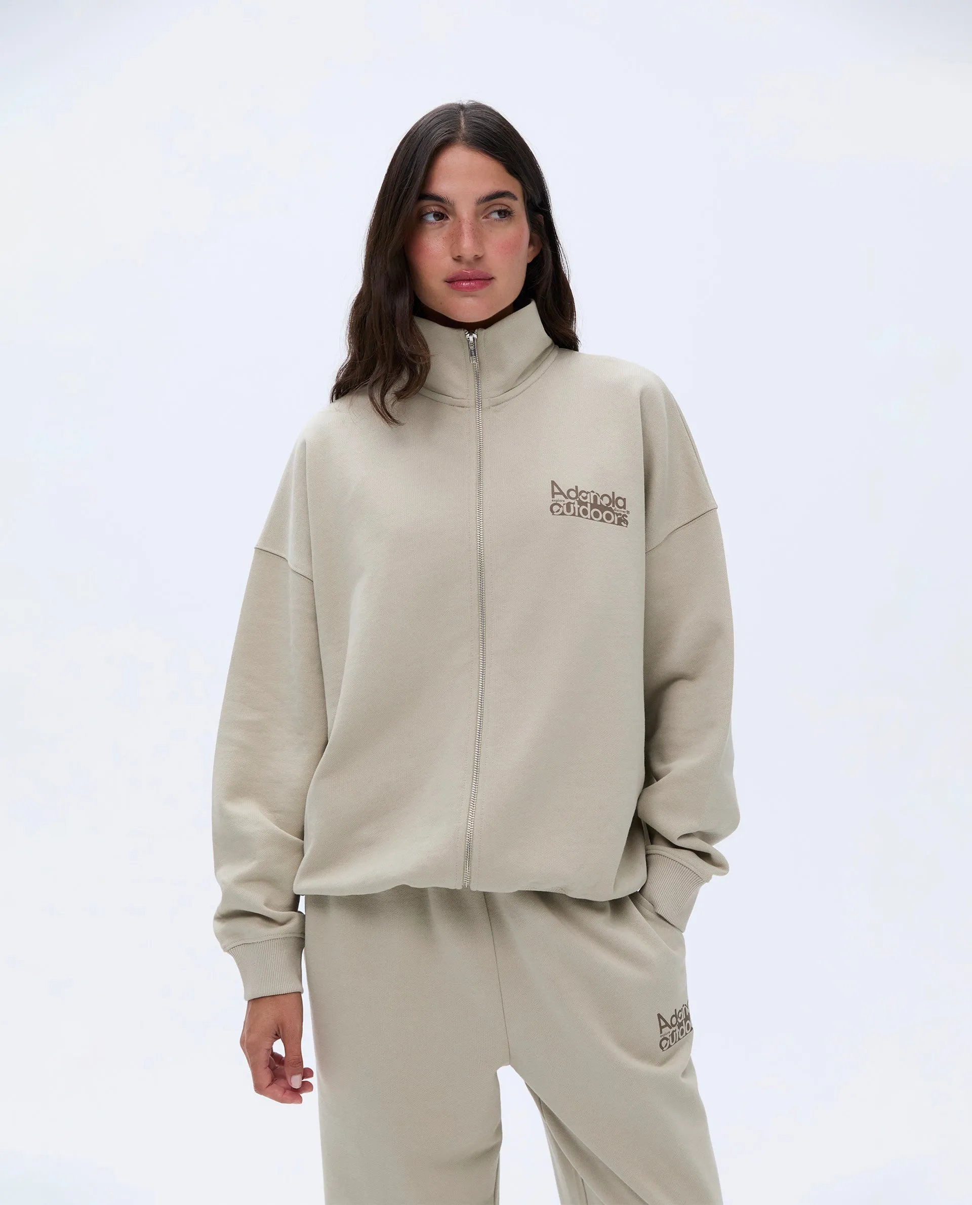 Trail Oversized Funnel Full Zip Sweatshirt - Sand sold by Adanola product image thumbnail 4