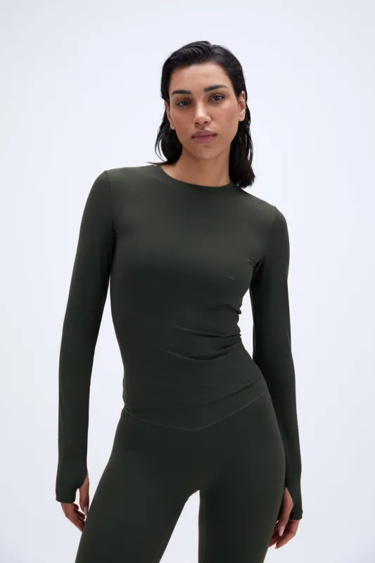 Ultimate Long Sleeve Top - Dark Olive sold by Adanola
