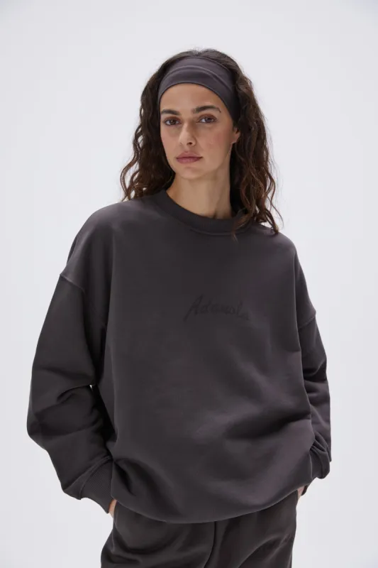 Freehand Oversized Sweatshirt - Coffee Bean sold by Adanola
