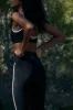 Ultimate Piping Leggings - Black/Cream sold by Adanola