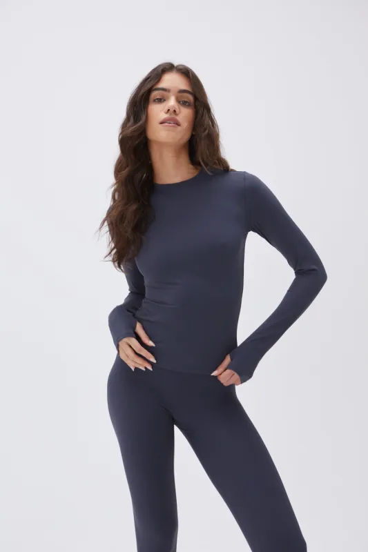 Ultimate Long Sleeve Top - Midnight Blue sold by Adanola
