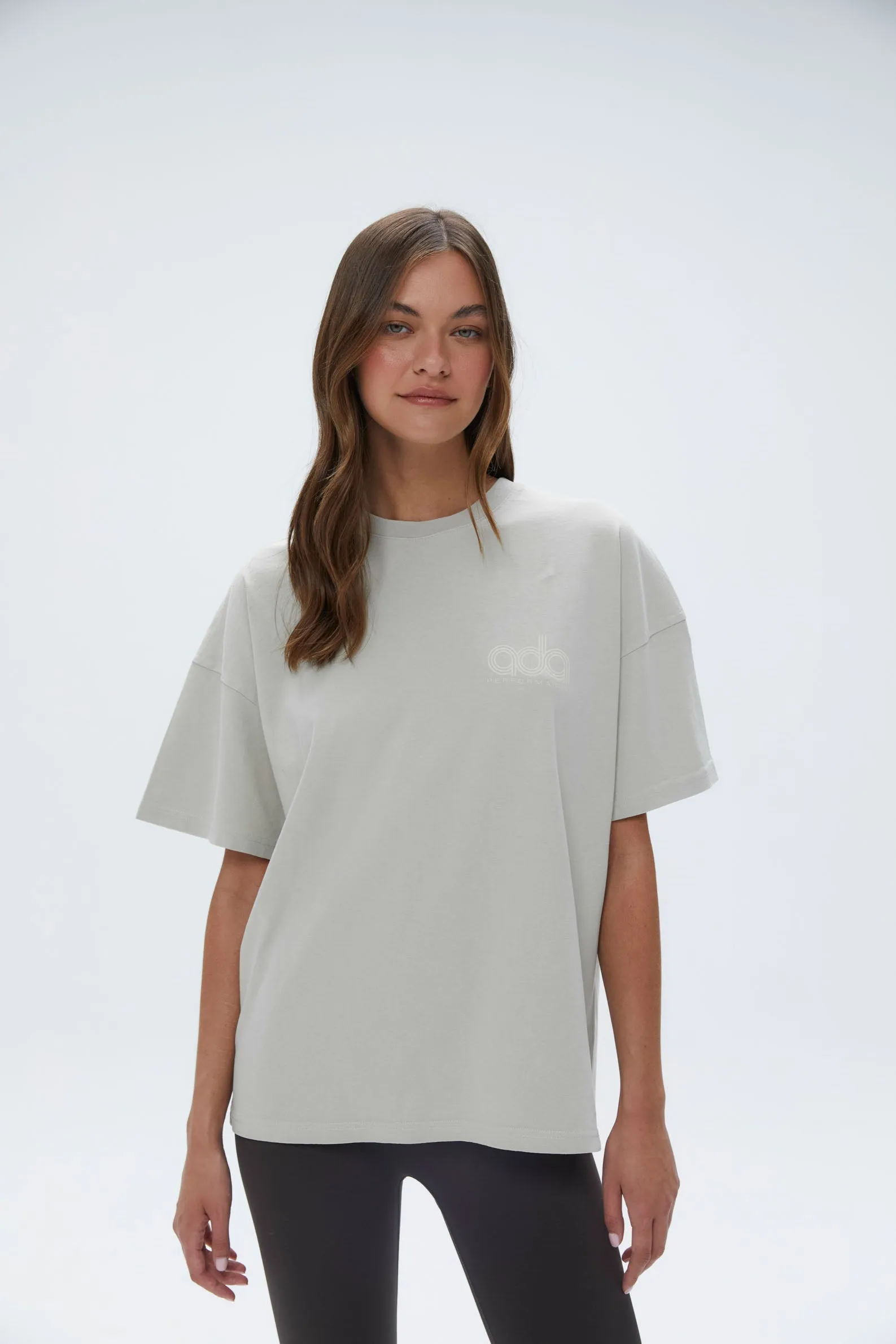 Performance Washed Short Sleeve Drop Shoulder T-shirt - Stone sold by Adanola
