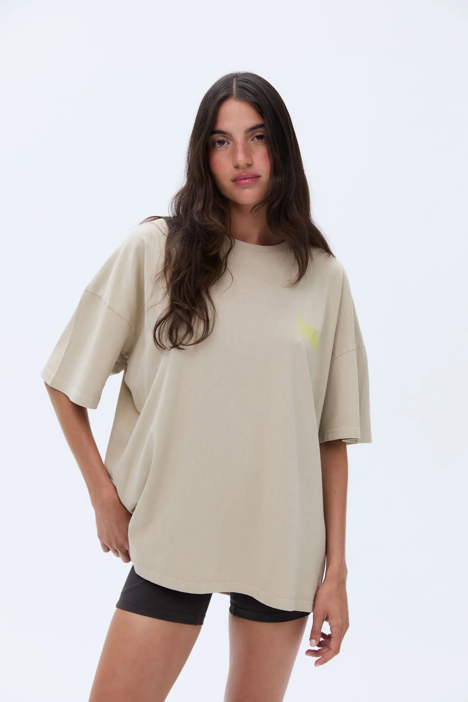 Trail Washed Short Sleeve Oversized T-shirt - Sand sold by Adanola