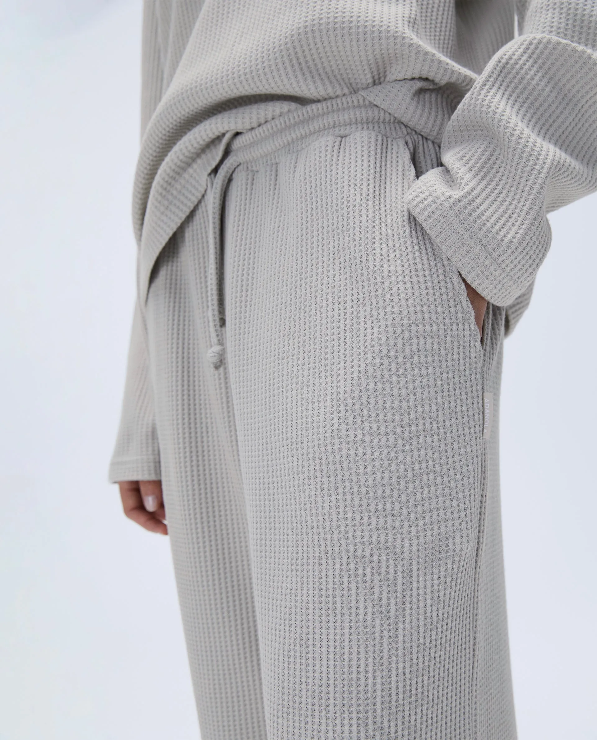 Waffle Straight Leg Lounge Pants - Stone sold by Adanola product image thumbnail 3