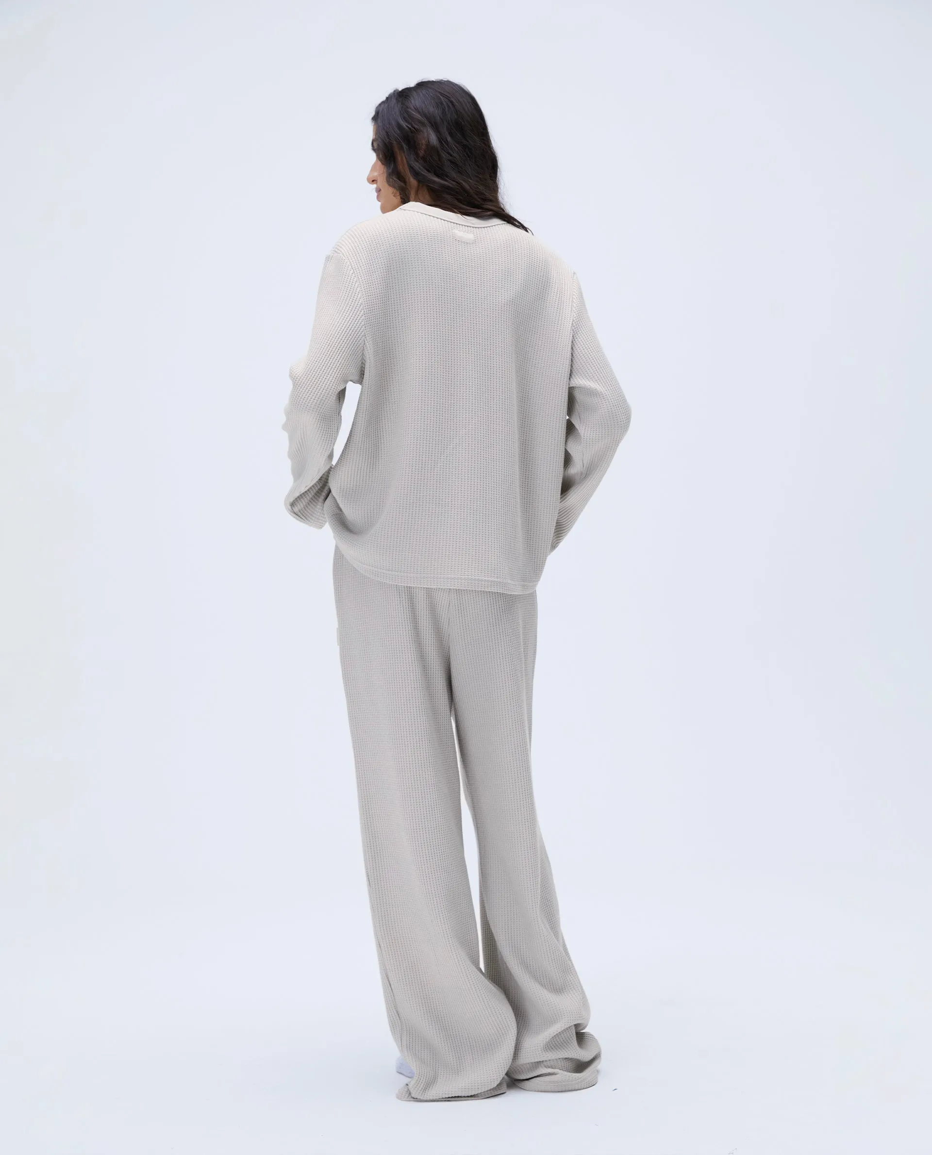 Waffle Straight Leg Lounge Pants - Stone sold by Adanola product image thumbnail 2