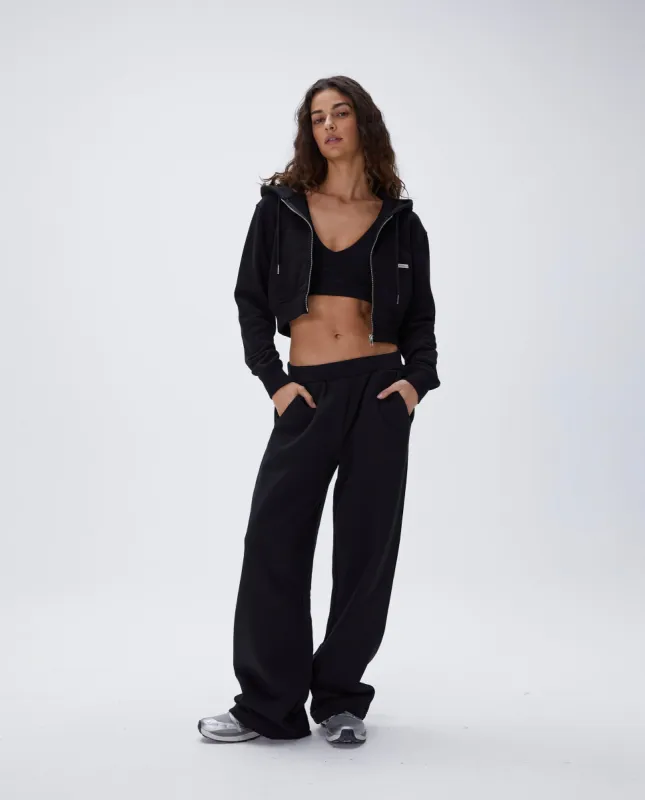 Low Rise Straight Leg Sweatpants - Black sold by Adanola