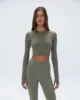 Long Sleeve Crop Top - Olive Green sold by Adanola