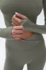 Long Sleeve Crop Top - Olive Green sold by Adanola