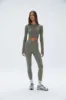 Long Sleeve Crop Top - Olive Green sold by Adanola