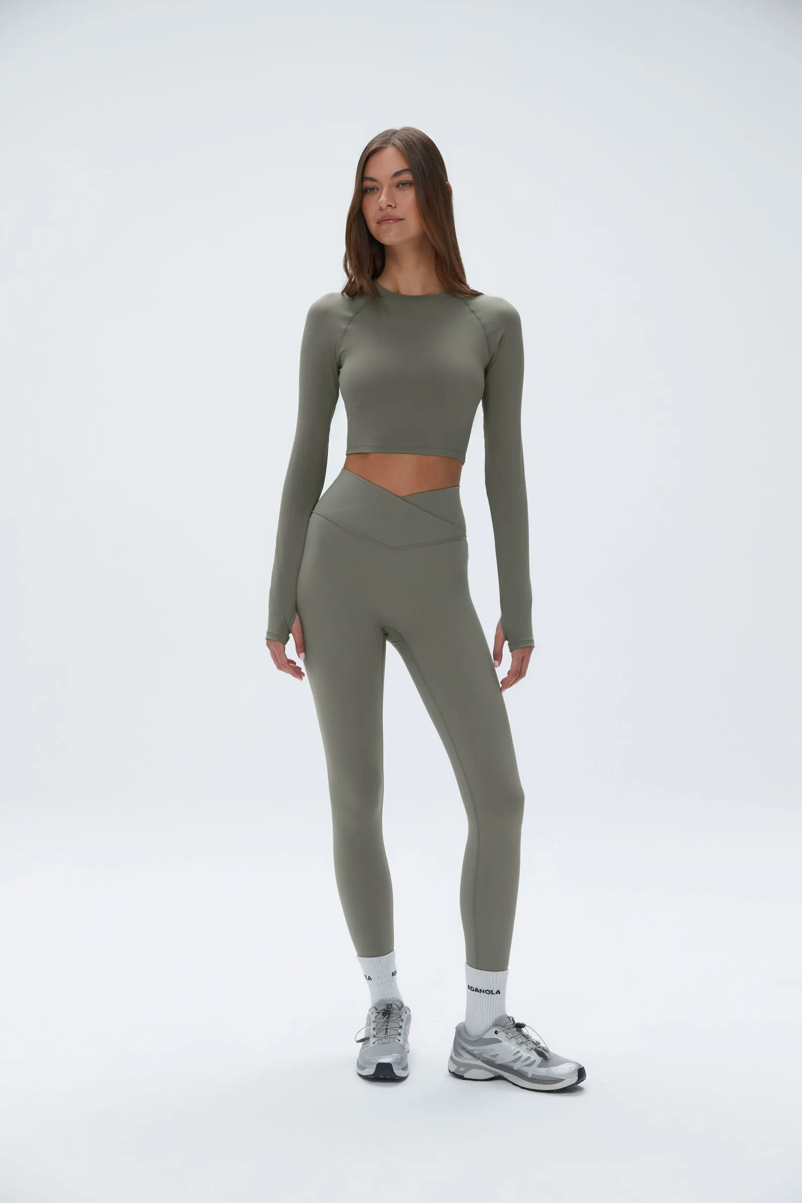 Long Sleeve Crop Top - Olive Green sold by Adanola product image thumbnail 4
