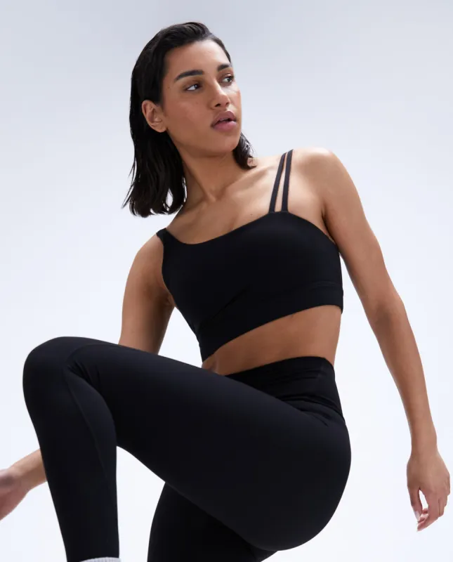Ultimate Asymmetric Double Strap Bra - Black sold by Adanola