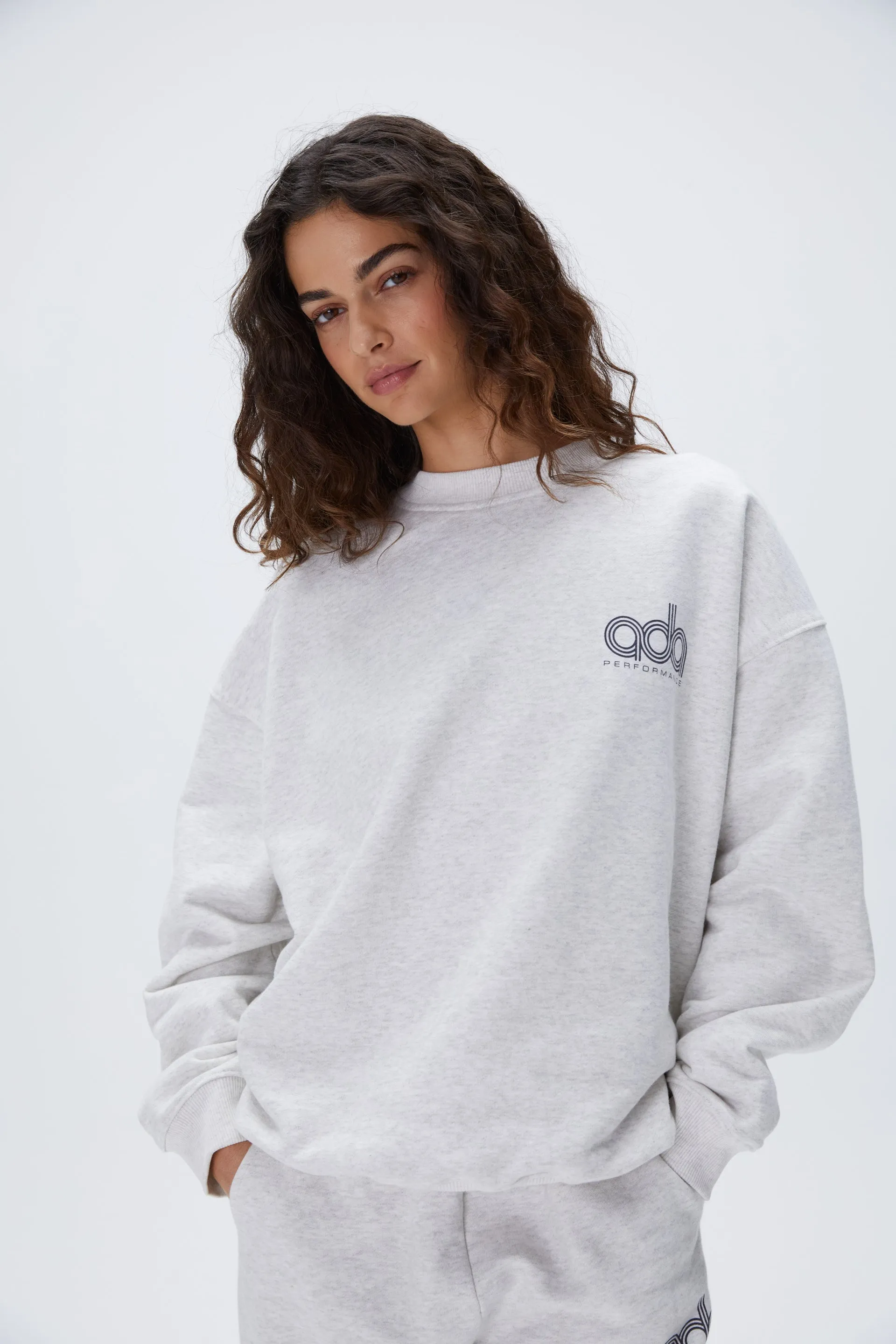 Performance Oversized Sweatshirt - Light Grey Melange sold by Adanola