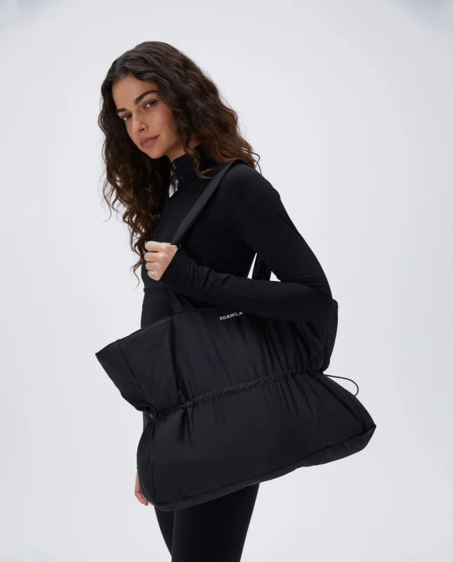 Puffer Tote Bag - Black sold by Adanola