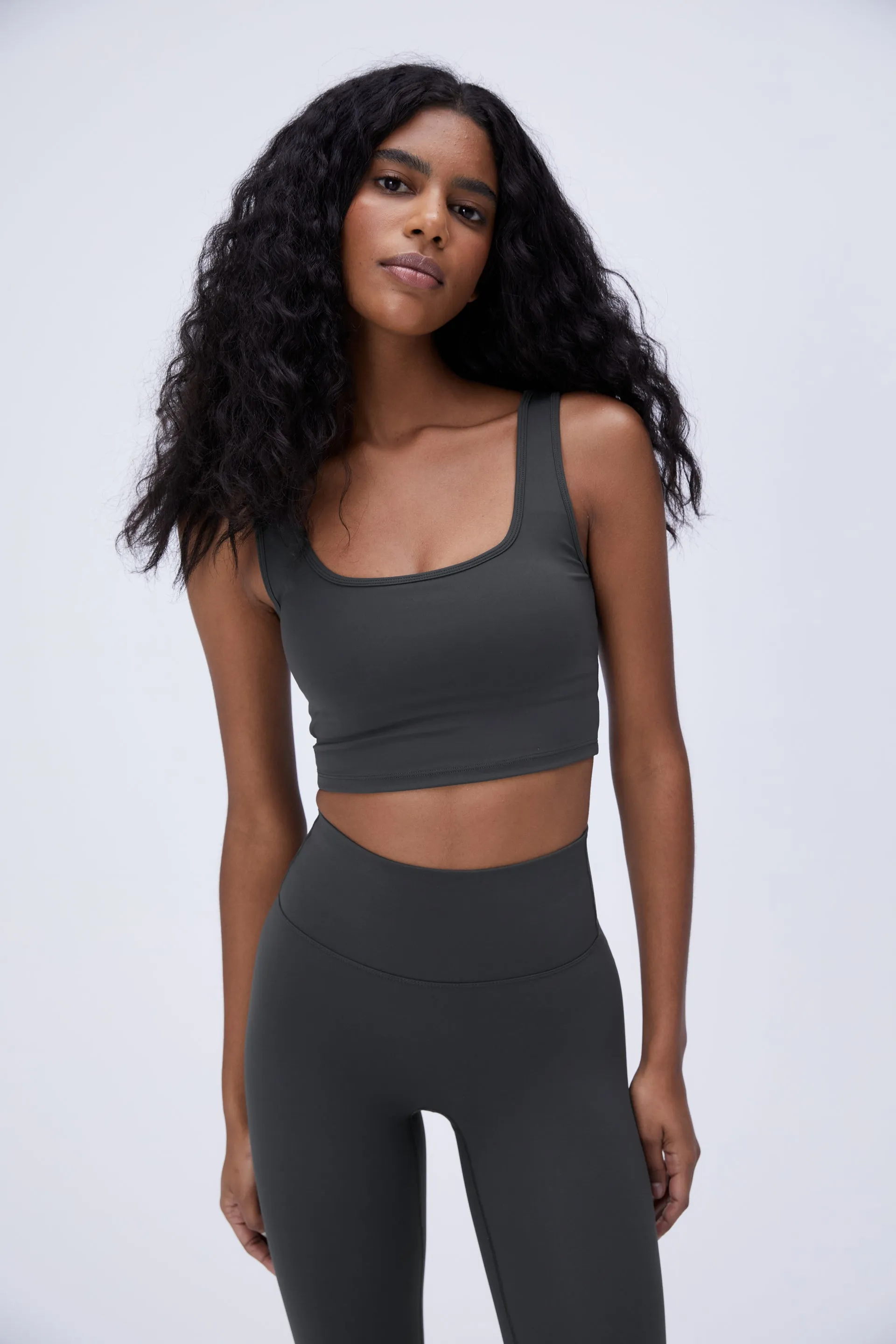 Ultimate Square Neck Bra - Graphite Grey sold by Adanola