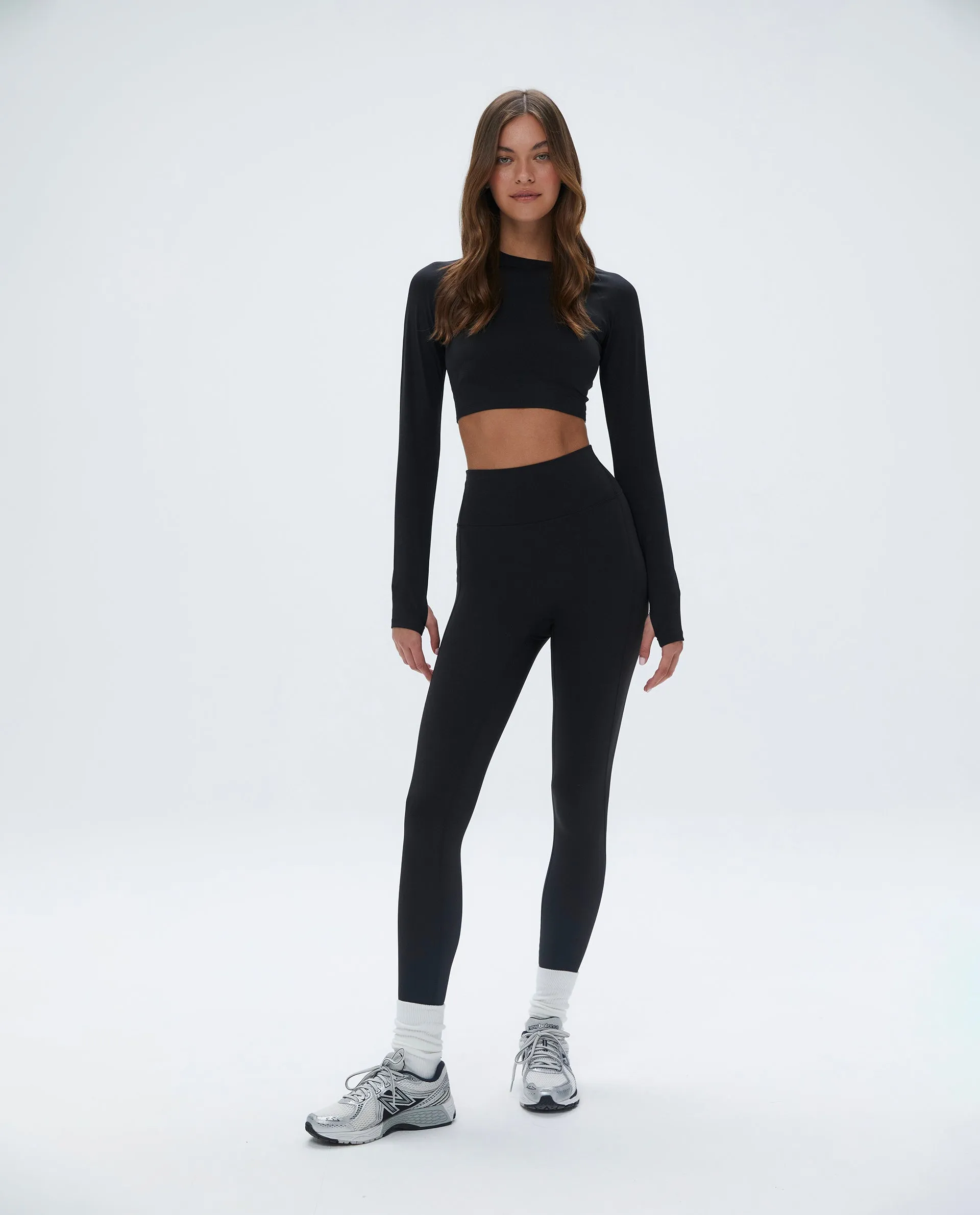 Long Sleeve Crop Top - Black sold by Adanola product image thumbnail 4