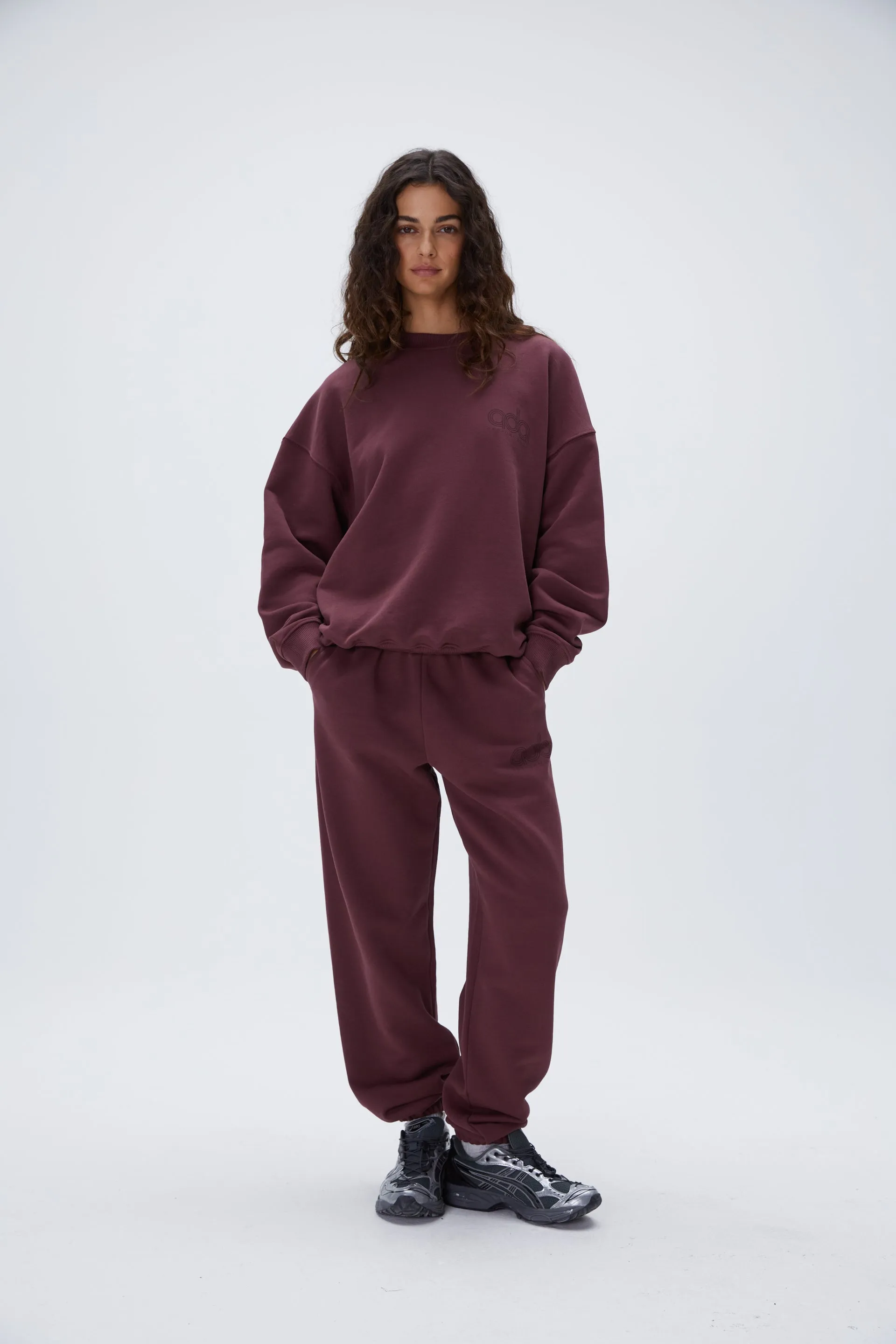 Performance Oversized Sweatshirt - Burgundy sold by Adanola product image thumbnail 4