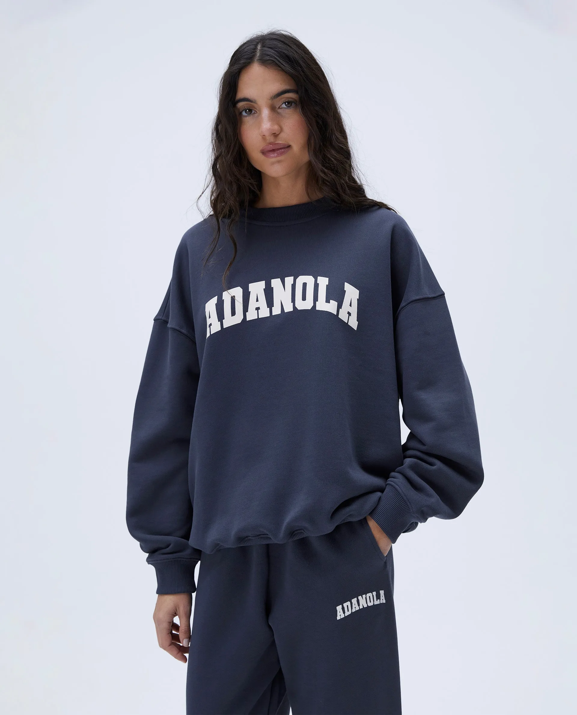 Varsity Oversized Sweatshirt - Midnight Blue sold by Adanola