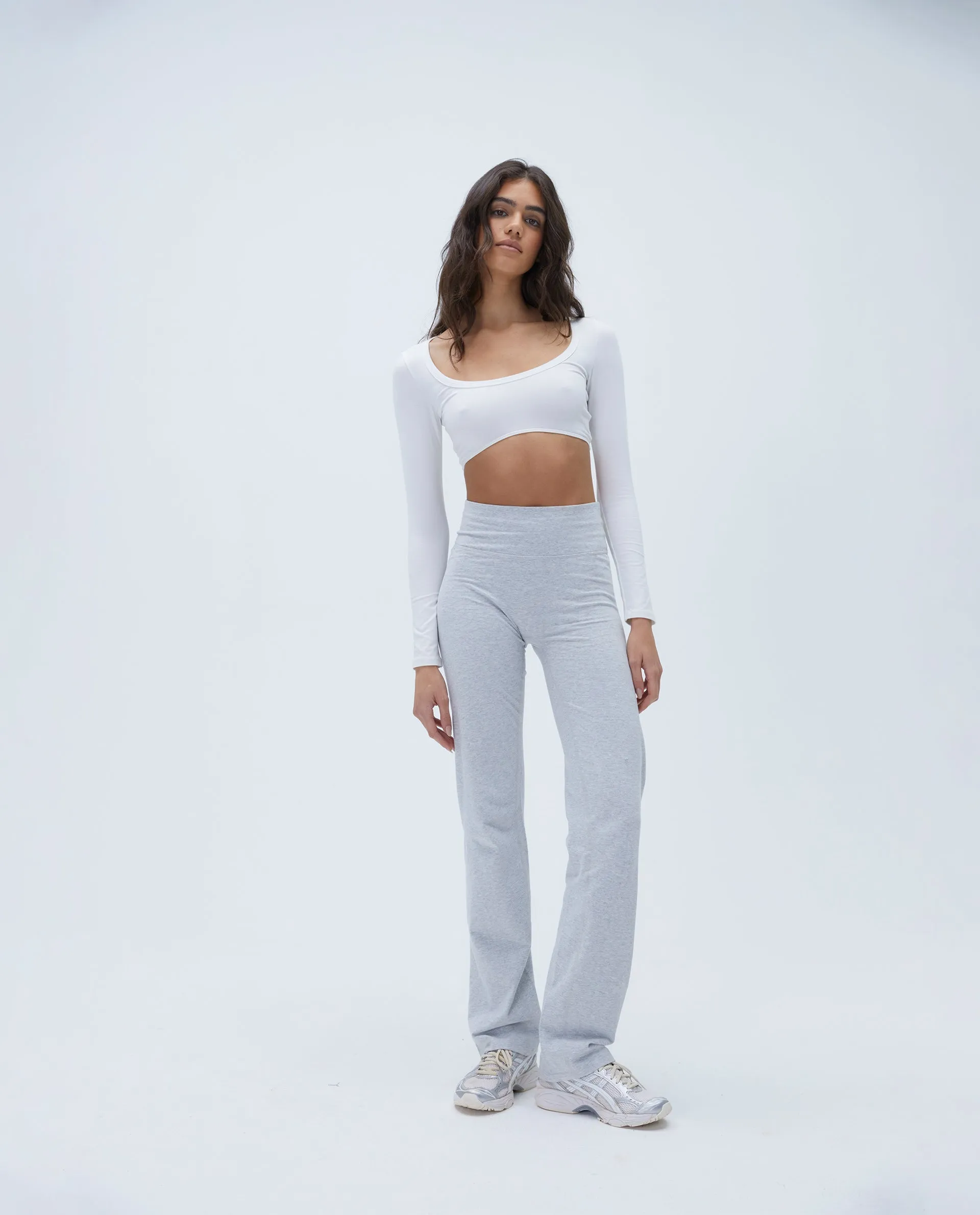 Cotton Yoga Pant - Grey Melange sold by Adanola