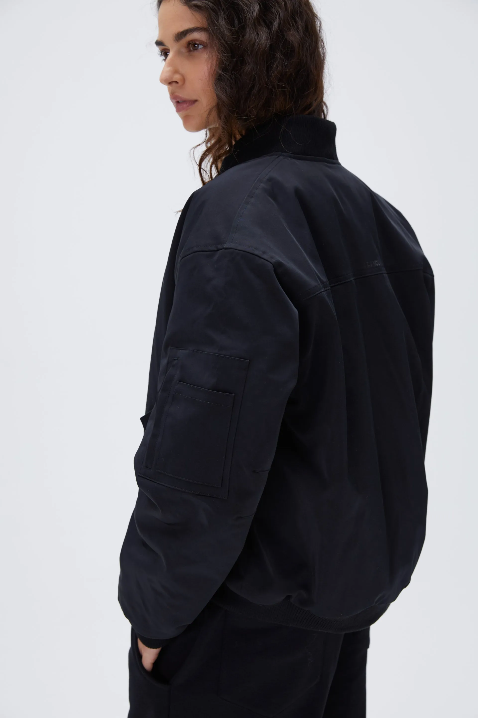 Oversized Bomber Jacket - Black sold by Adanola product image thumbnail 4