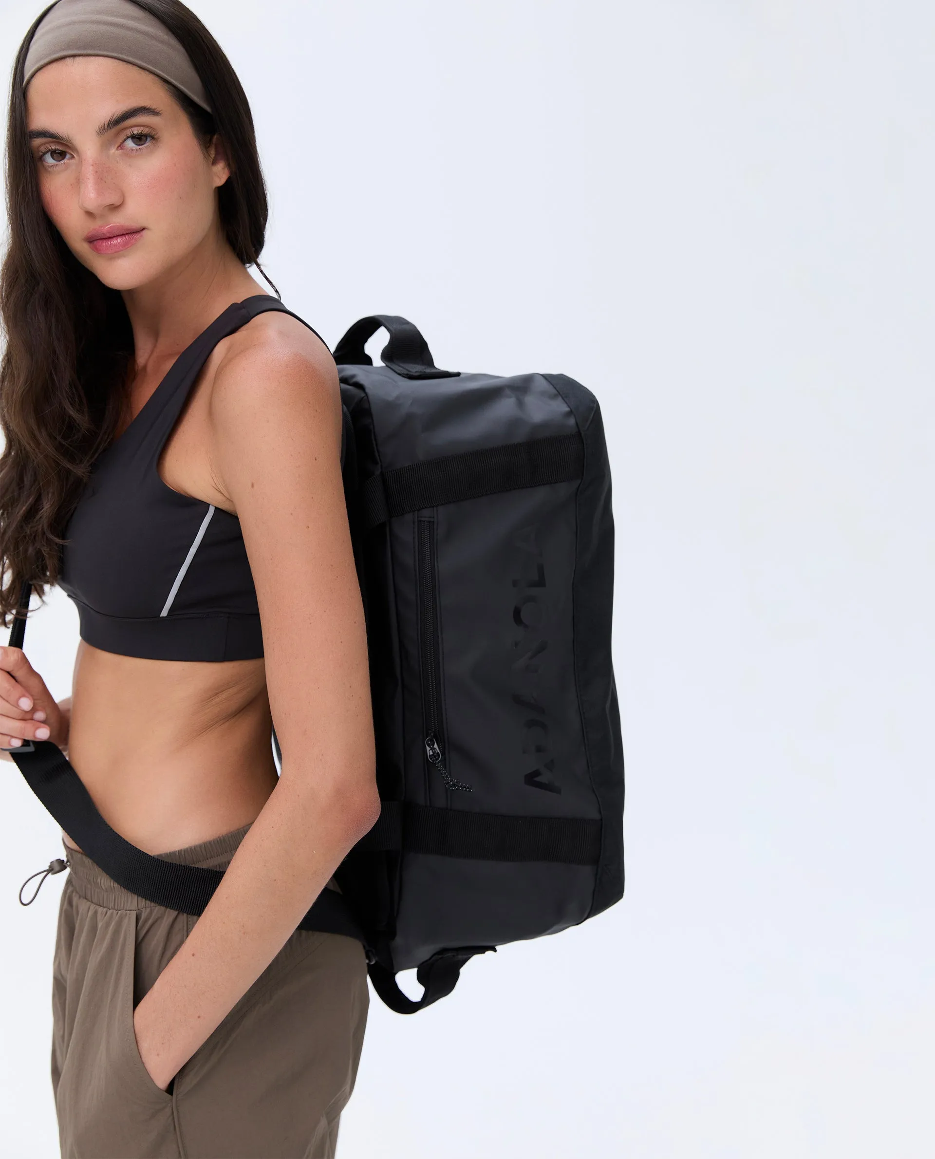 【ADANOLA】Canvas Duffle Bag Duffle Bag - Black | Parallel