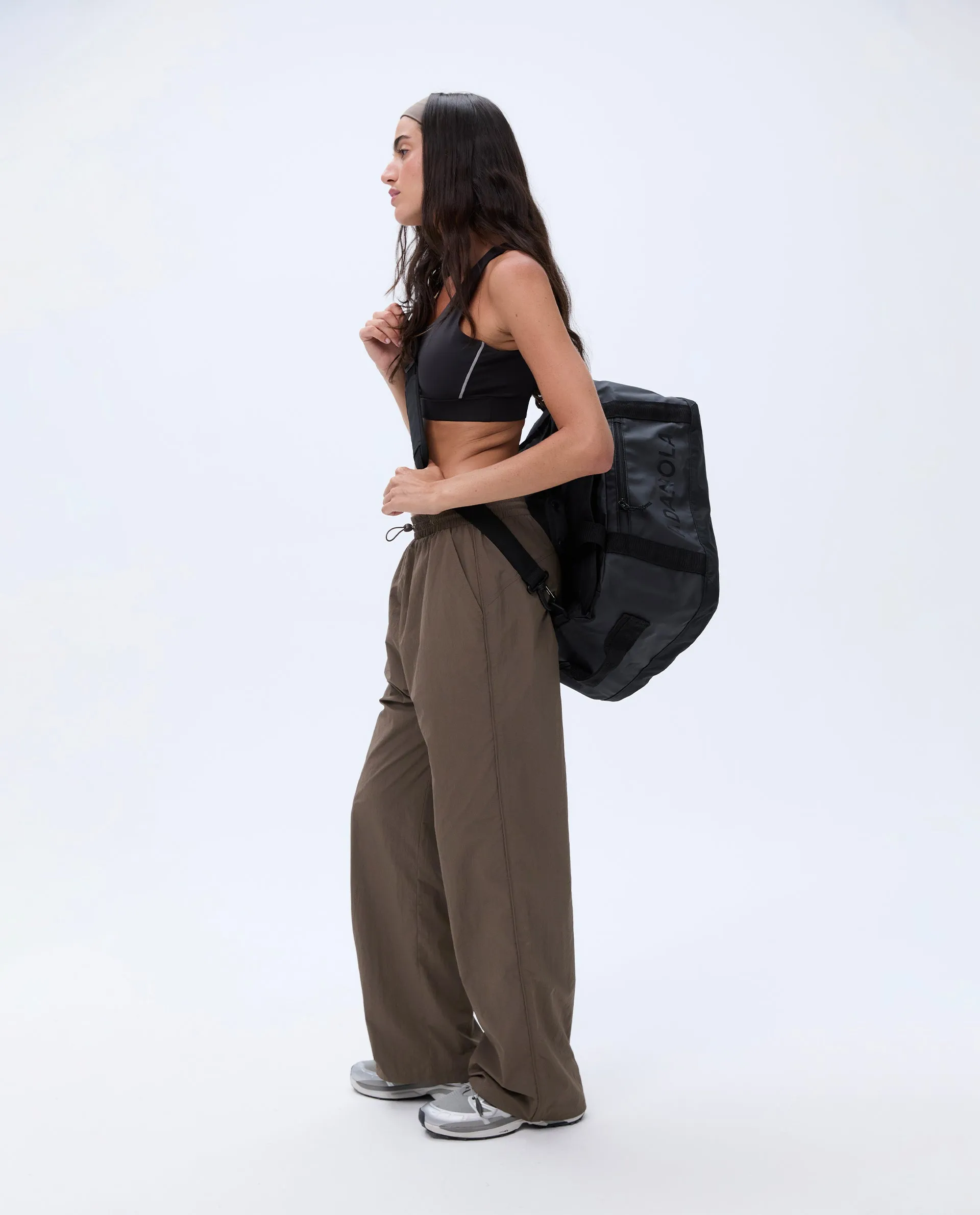 【ADANOLA】Canvas Duffle Bag Duffle Bag - Black | Parallel