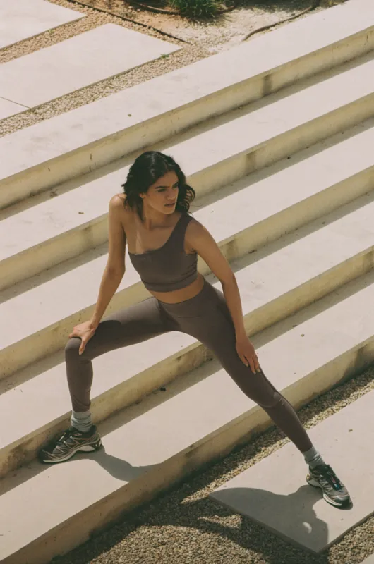 Ultimate One Shoulder Bra - Cocoa Brown sold by Adanola