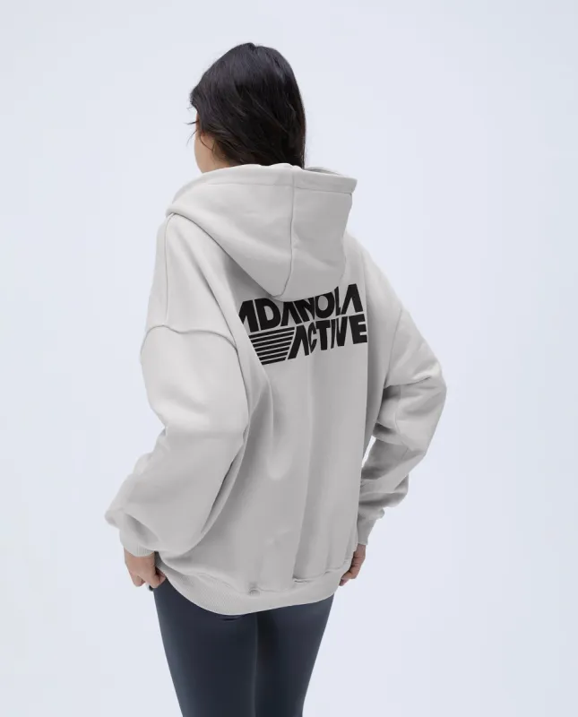 Retro Sport Oversized Hoodie - Stone sold by Adanola