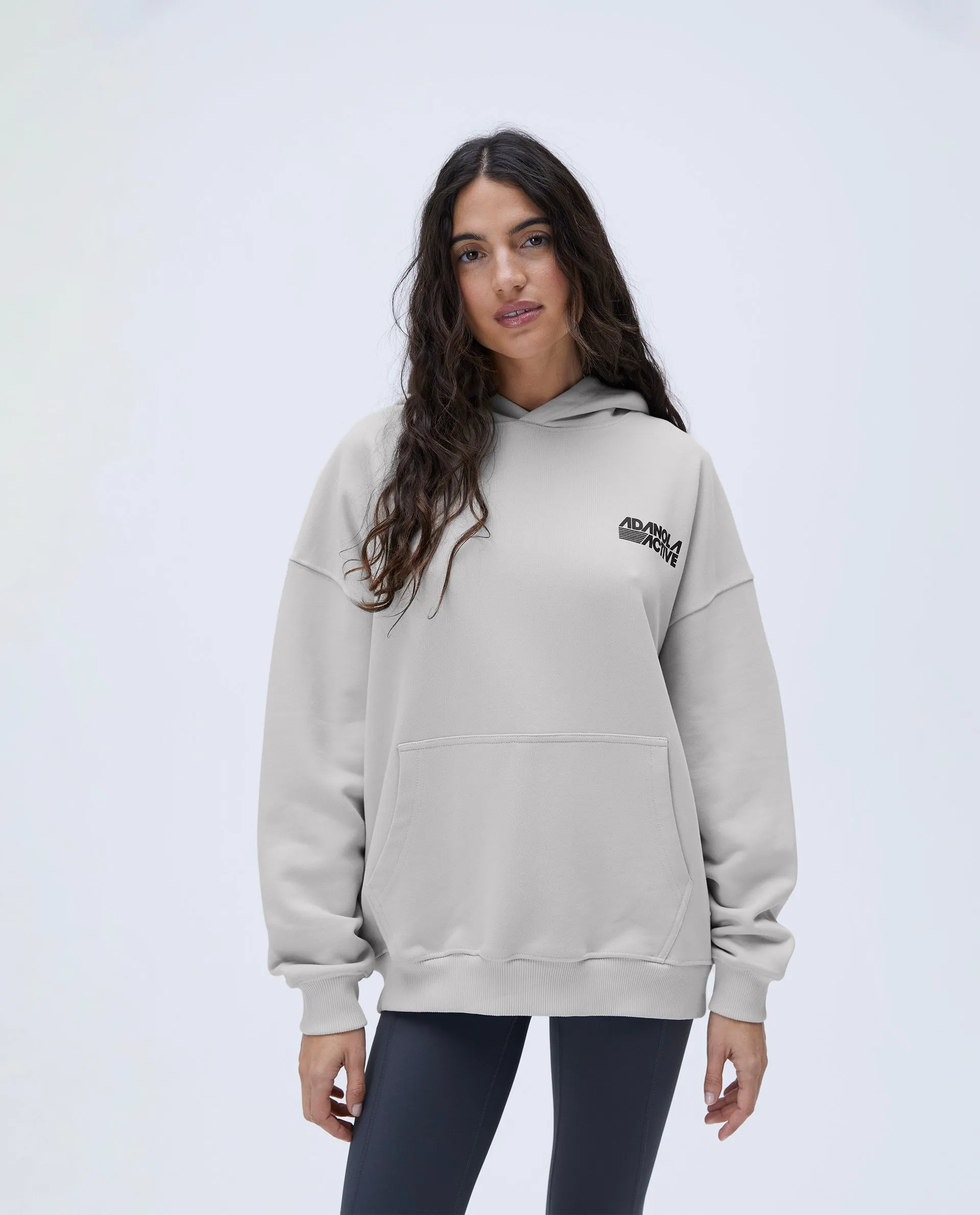 Retro Sport Oversized Hoodie - Stone sold by Adanola product image thumbnail 2