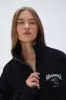 Outdoors Oversized Funnel Neck Zip Sweatshirt - Black sold by Adanola