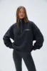 "A" Oversized Funnel Neck Zip Sweatshirt - Graphite Grey sold by Adanola