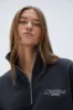 "A" Oversized Funnel Neck Zip Sweatshirt - Graphite Grey sold by Adanola