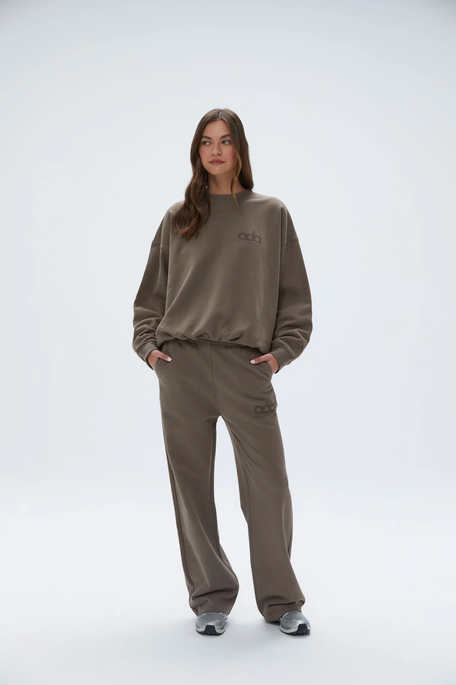 Performance Straight Leg Sweatpants - Cocoa Brown sold by Adanola