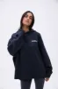 Varsity Oversized Knit Hoodie - Deep Midnight Blue/Cream sold by Adanola