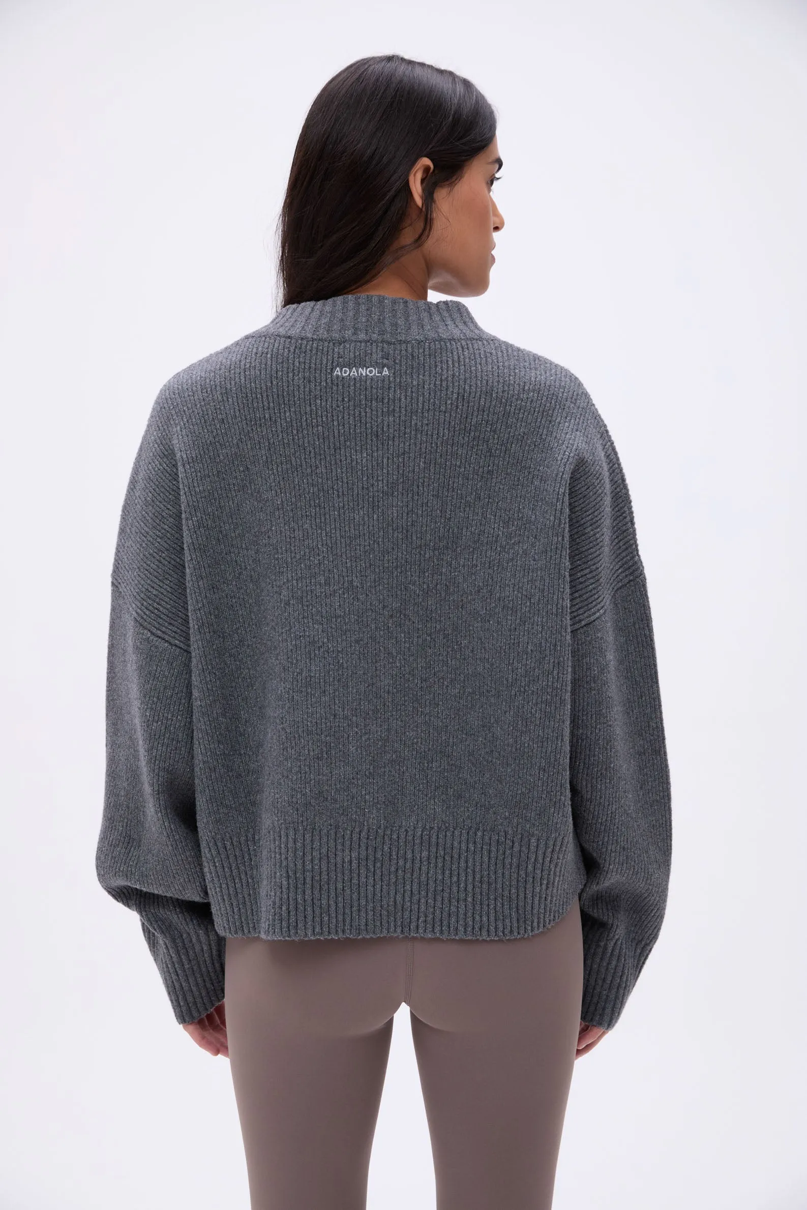 Knit Bomber Jacket - Dark Grey sold by Adanola product image thumbnail 5