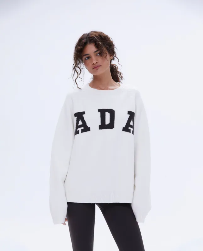 ADA Oversized Knit Sweatshirt - Cream/Coffee Bean sold by Adanola
