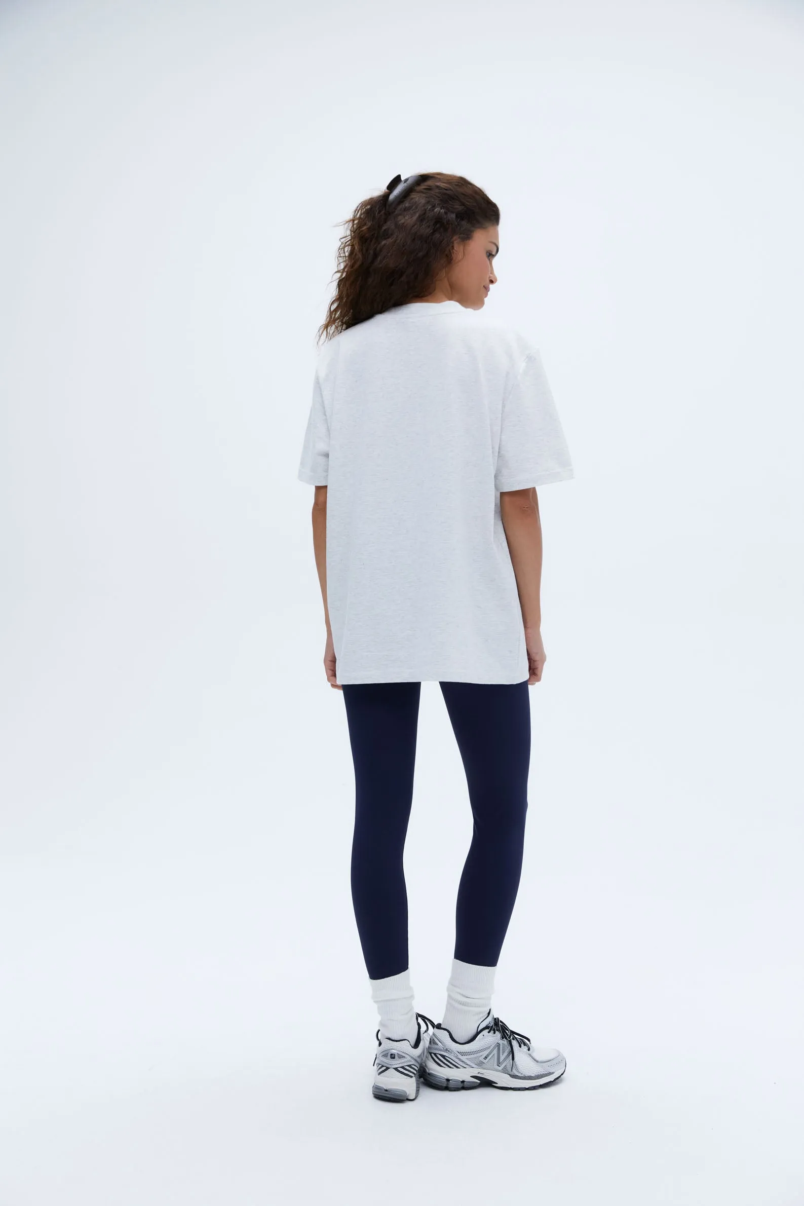 Campus Short Sleeve Oversized T-shirt - Light Grey Melange sold by Adanola product image thumbnail 3